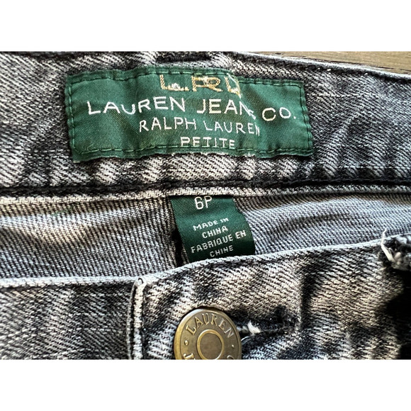 Ralph Lauren Jeans Co. Womens 6 Petite Black Wash Denim Casual 27” Inseam 28” W - Picture 2 of 10